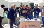 Una macroparada d'ERC es va instal·lar dissabte al Mercat Municipal per parlar amb la ciutadania sobre la República Catalana