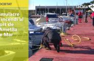 Simulacre d'incendi al port de l'Ametlla de Mar