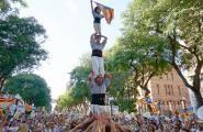 Centenars de caleros participen en la manifestació de l'11 de setembre fent bategar la Rambla Nova de Tarragona